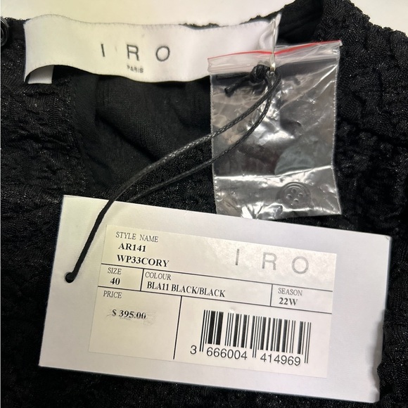 IRO Paris Cory Ruched Blouson Mini Dress Size Large NWT Black - Picture 6 of 7